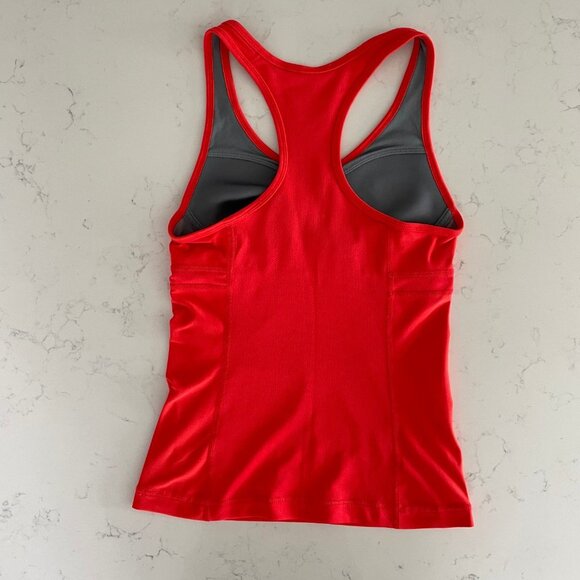 Nike Dri-Fit Activewear Racer Back Tank Top w Mesh Panels Shelf Bra Orange Sz XS - Picture 4 of 10